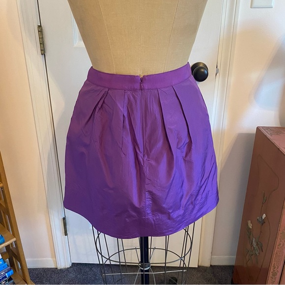 J crew Purple Pleated Mini Bubble Silk Taffeta tulle Skirt Size 4 - Picture 5 of 14